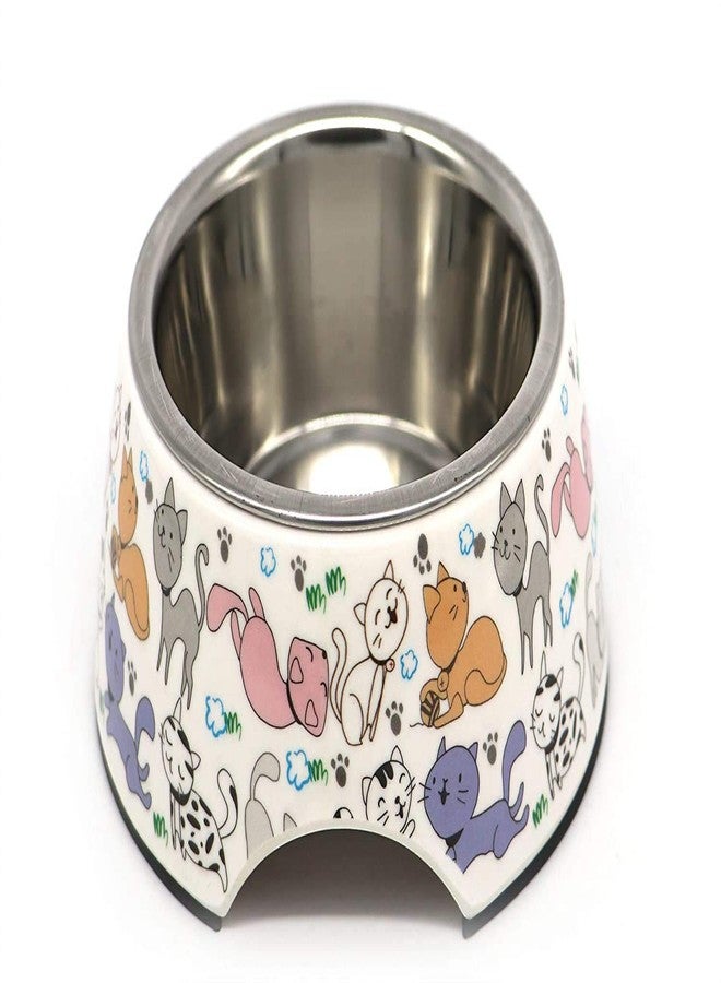 BLACK DOG Stainless Steel and Melamine Detachable Anti-Skid Premium Designer Double Base Food and Water Bowls for Dogs and Cats (Design May Vary) (Small-400 Ml) - Image 2
